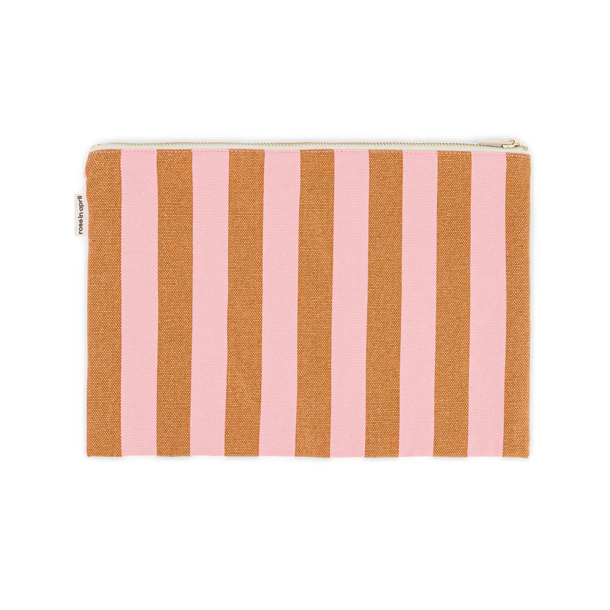 Lili pouch Stripes Caramel / Strawberry - Rose in April - slika 3