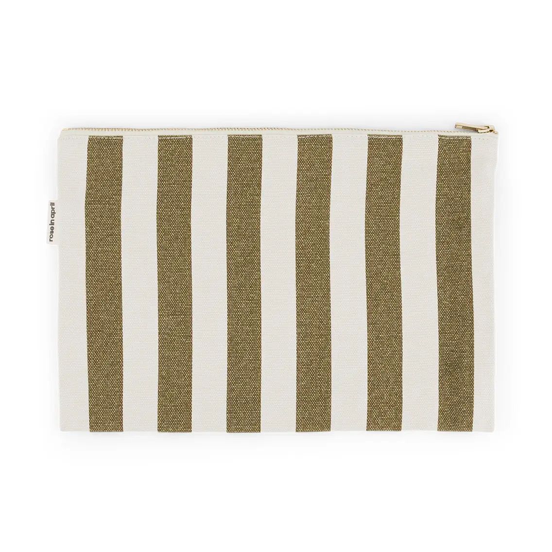 Lili Pouch Stripes Olive/Greige - Rose in April - slika 3