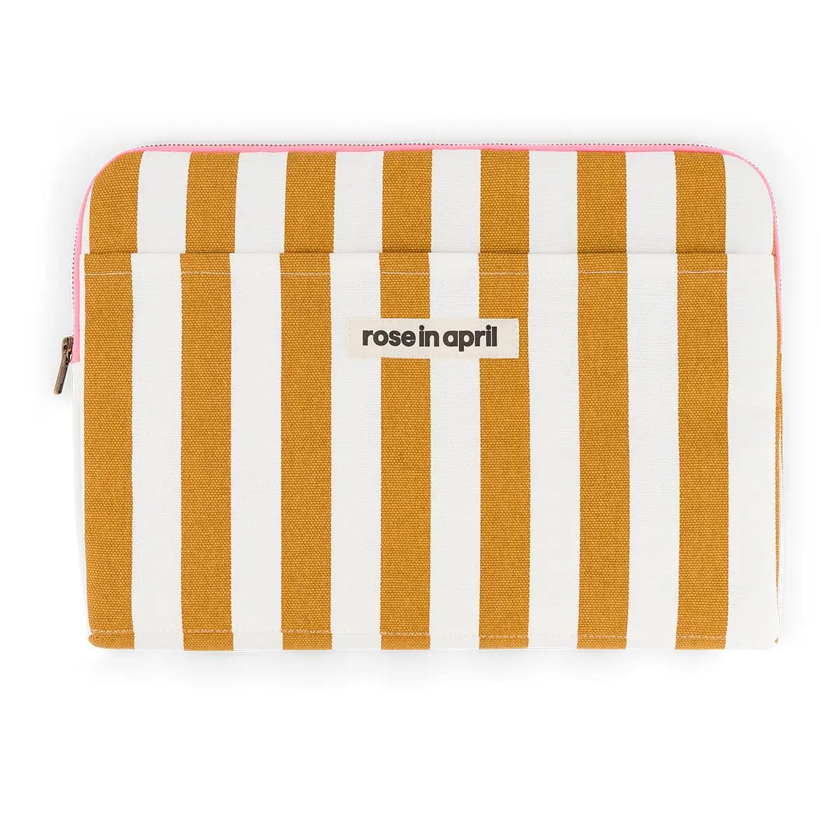 Navlaka za laptop Stripes Ecru / Caramel - Rose in April - slika 2