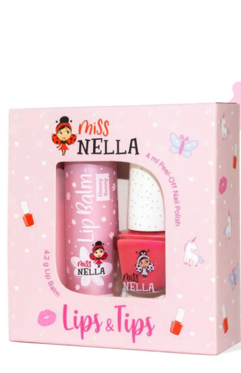 Miss Nella “Lips & Tips” Kids Set — siguran i zabavan kozmetički set za djecu : Pink/Honey bunny