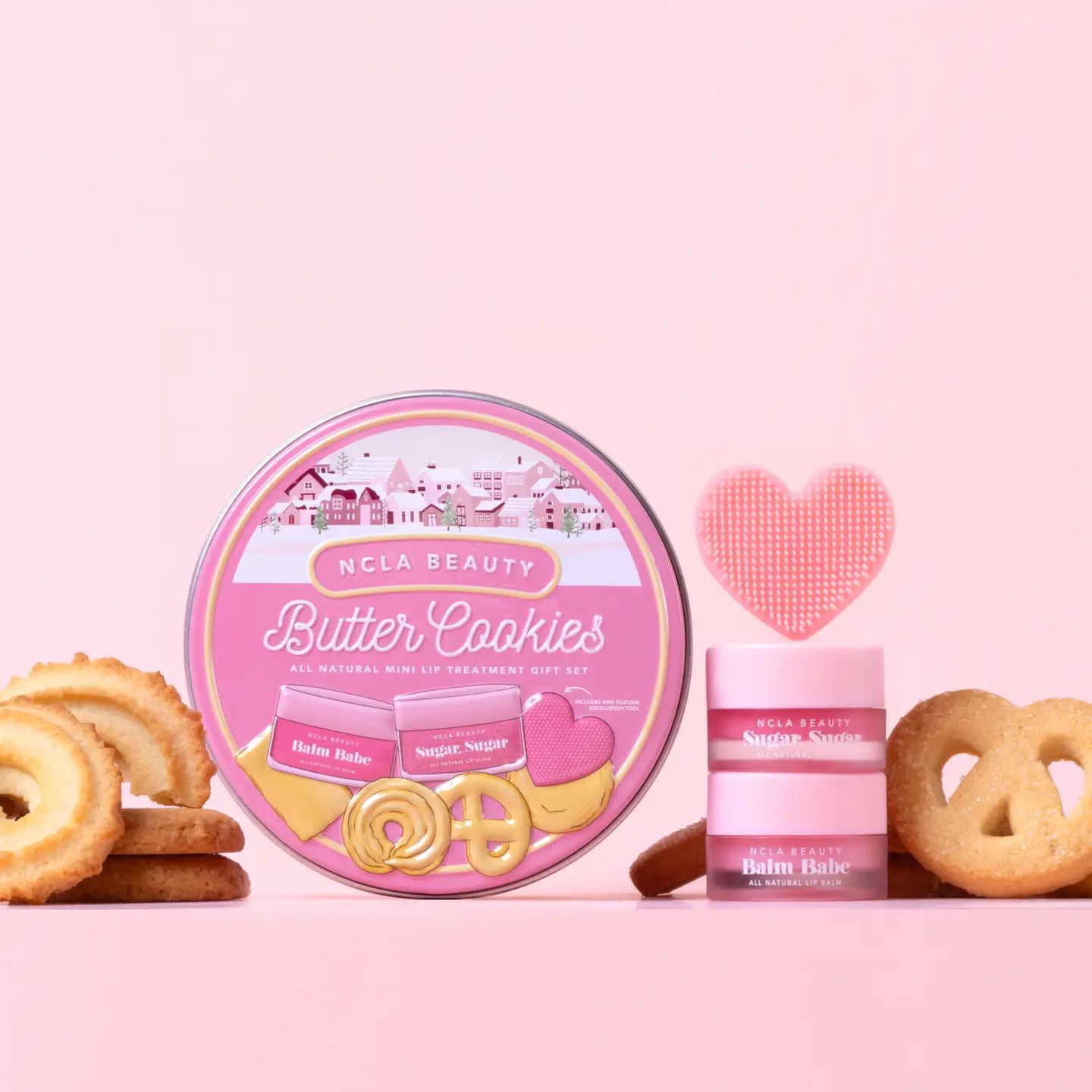 NCLA Butter Cookies set — prirodni piling i balzam za usne u chic poklon pakiranju - slika 2