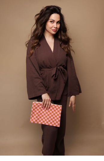 Élan Cotton Kimono Set Brown – UNSEEN