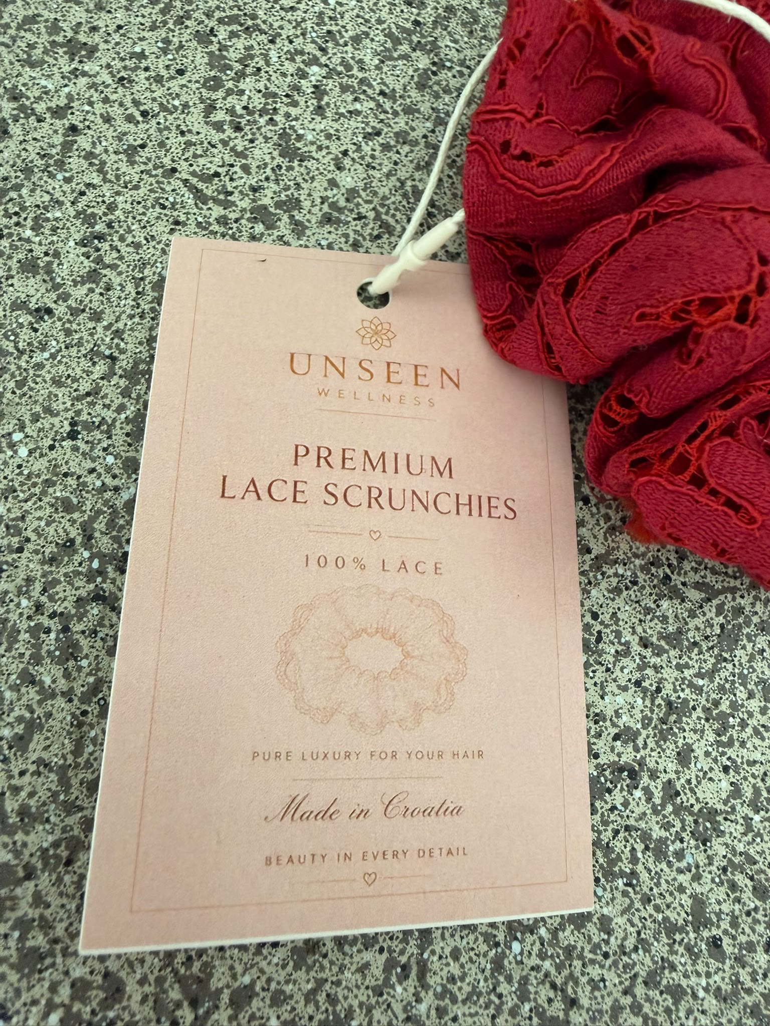 Red lace Scrunchie XL - slika 3